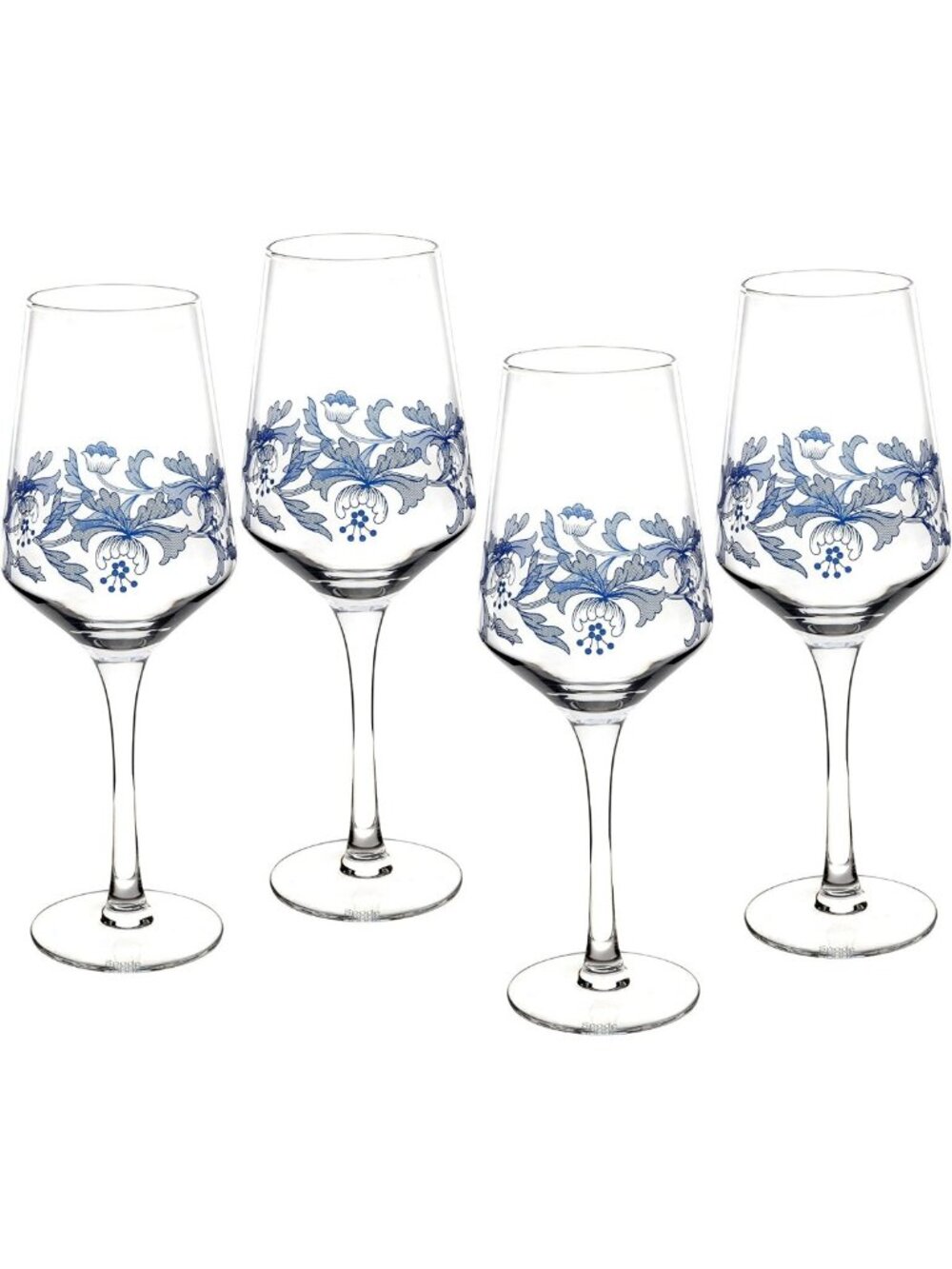 Elegant Stemmed Wine Glasses Set of 4 - 16oz Decorative Goblets for Red/White
